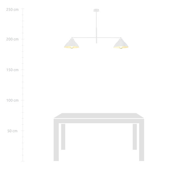 Elégante suspension blanche à 2 abat-jour en métal E27