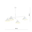 Stylish white pendant lamp with 4 white metal shades E27