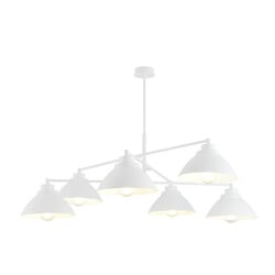 Emibig Lampe suspendue blanche design avec 6 x abat-jours coniques E27