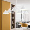 Lampe à suspension blanche design avec 6 abat-jour coniques E27