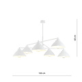 Emibig Emibig Lampe suspendue blanche design avec 6 x abat-jours coniques E27 - Éclairage parfait pour chaque espace