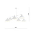 Design white hanging lamp with 6 x E27 conical shades