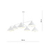 Lampe à suspension blanche design avec 6 abat-jour coniques E27