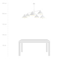 Lampe à suspension blanche design avec 6 abat-jour coniques E27