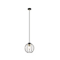 Spherical black metal wire hanging lamp around 1x E27