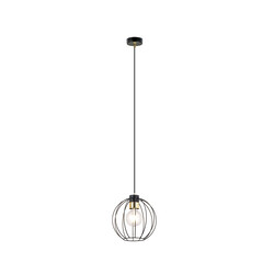 Lampe à suspension sphérique en fil de métal noir autour de 1x E27