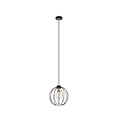 Lampe à suspension sphérique en fil de métal noir autour de 1x E27