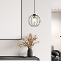Emibig Emibig Bolvormige zwarte metaaldraad hanglamp rond 1x E27 - Creëer een sfeervolle ambiance in uw huis