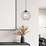 Spherical black metal wire hanging lamp around 1x E27