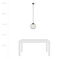 Spherical black metal wire hanging lamp around 1x E27