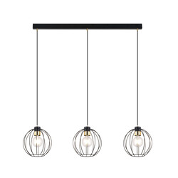 Emibig Lampe suspendue avec 3 boules noires métal E27