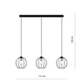 Hanglamp met 3 zwarte bollen metaal E27