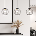 Hanglamp met 3 zwarte bollen metaal E27