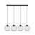Lampe à suspension avec 4 boules noires en métal E27