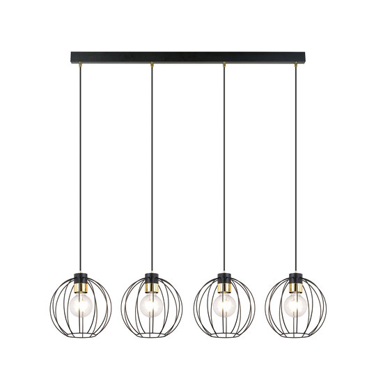 Emibig Emibig Lámpara colgante con 4 bolas negras metal E27 - Iluminación ambiental perfecta para cualquier espacio