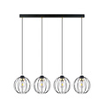 Lampe à suspension avec 4 boules noires en métal E27