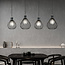 Hanging lamp with 4 black balls metal E27