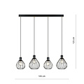 Lampe à suspension avec 4 boules noires en métal E27