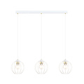 Suspension blanche avec 3 boules en métal blanc E27