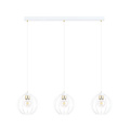 Suspension blanche avec 3 boules en métal blanc E27