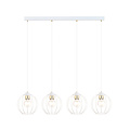 Hanglamp met 4 witte bollen metaal E27