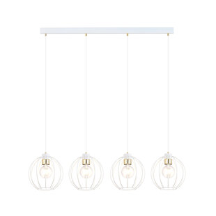 Hanging lamp with 4 white balls metal E27