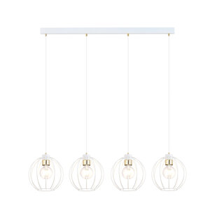 Lampe à suspension avec 4 boules blanches en métal E27