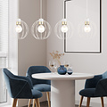 Hanglamp met 4 witte bollen metaal E27