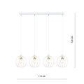 Hanglamp met 4 witte bollen metaal E27