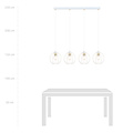 Hanglamp met 4 witte bollen metaal E27