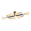 Emibig Emibig Lampe de plafond noire étroite avec 6 connexions E27 dorées - Idéale pour un éclairage élégant dans n'importe quel espace