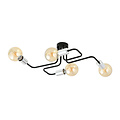4 lamp ceiling fixture black with silver E27 connectors