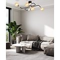 4 lamp ceiling fixture black with silver E27 connectors