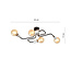 Emibig Emibig 4 lamps plafondarmatuur zwart met zilveren E27 connectoren - Perfect voor elke ruimte