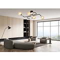 Emibig Emibig Lámpara de techo de 4 bombillas negra con conectores E27 plateados - Perfecta para cualquier habitación
