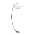 Emibig Emibig Uitzonderlijke geperforeerde zwarte booglamp vloerlamp E27 wit en goud - Perfect voor een stijlvolle inrichting