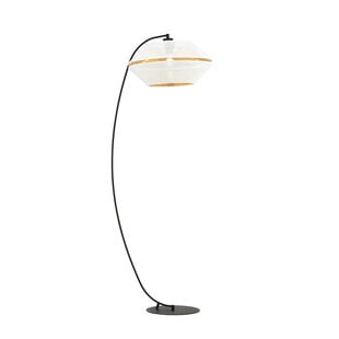 Emibig Uitzonderlijke geperforeerde zwarte booglamp vloerlamp E27 wit en goud