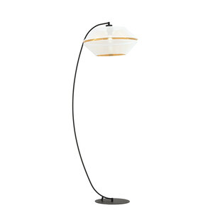 Exceptional perforated black arc lamp floor lamp E27 white and gold