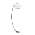 Emibig Emibig Uitzonderlijke geperforeerde zwarte booglamp vloerlamp E27 wit en goud - Perfect voor een stijlvolle inrichting