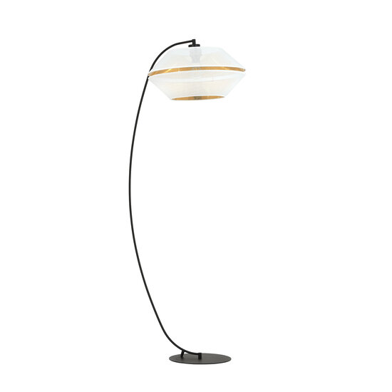 Exceptional perforated black arc lamp floor lamp E27 white and gold