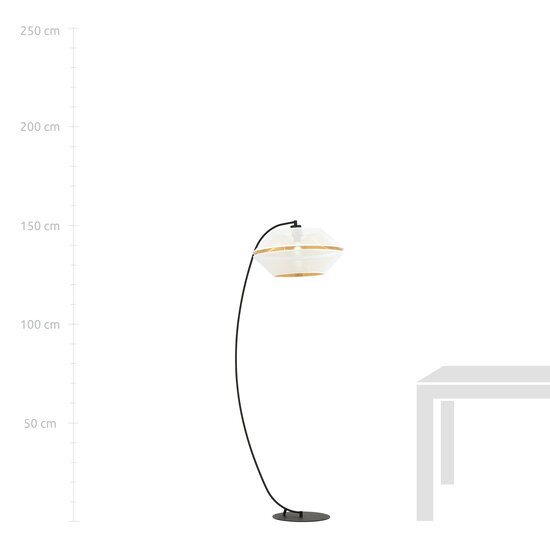 Exceptional perforated black arc lamp floor lamp E27 white and gold
