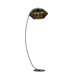 Emibig Belle lampe arc noire avec trous lampadaire E27 noir et or