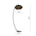 Schöne schwarze Bogenlampe mit Löchern, Stehlampe E27, Schwarz und Gold