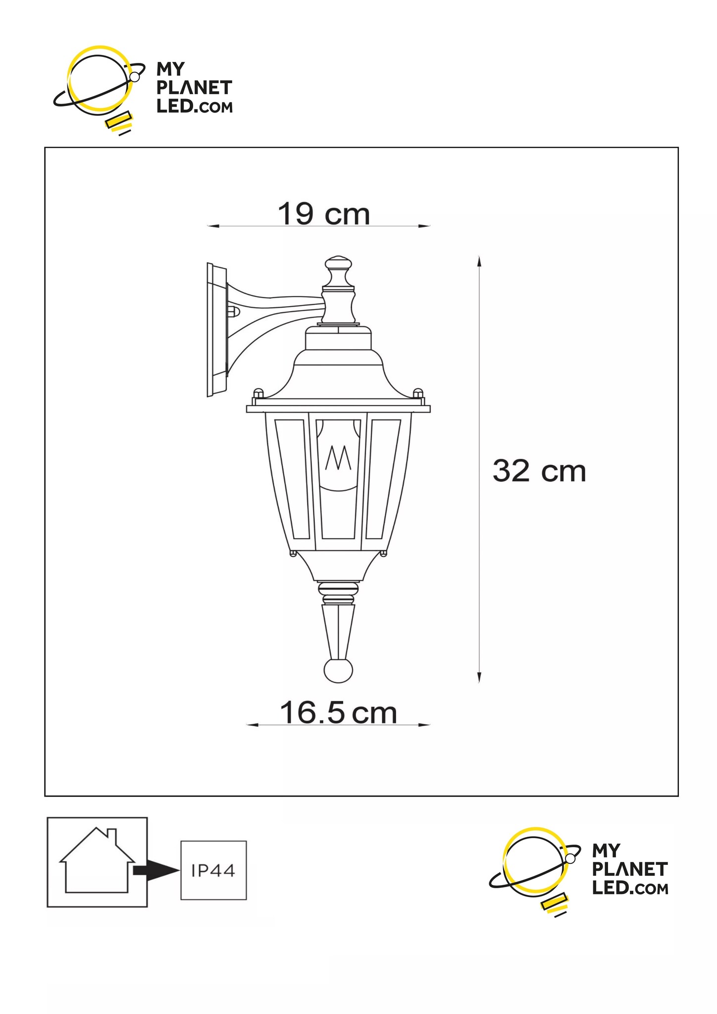 Lanterne lumineuse à Led carrée en métal, 19 cm