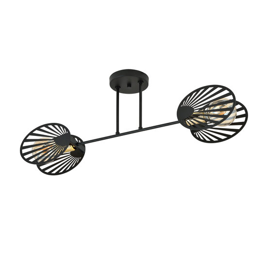 Mysterious ceiling lamp with metal translucent 2x E27