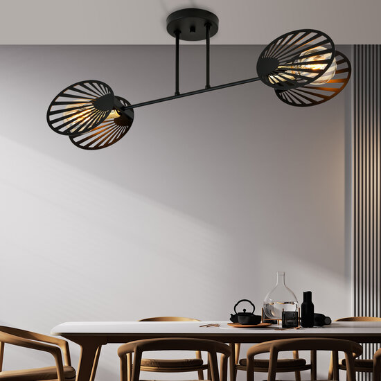 Mysterious ceiling lamp with metal translucent 2x E27