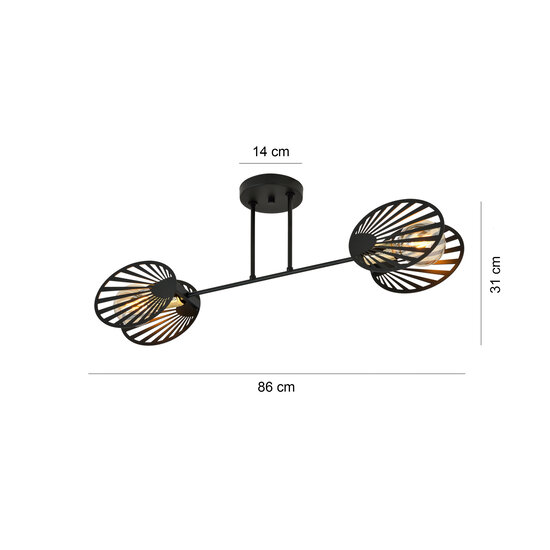 Emibig Emibig Mysterious ceiling lamp with metal translucent 2x E27 - Create a cozy ambiance in your space
