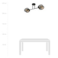 Mysterious ceiling lamp with metal translucent 2x E27