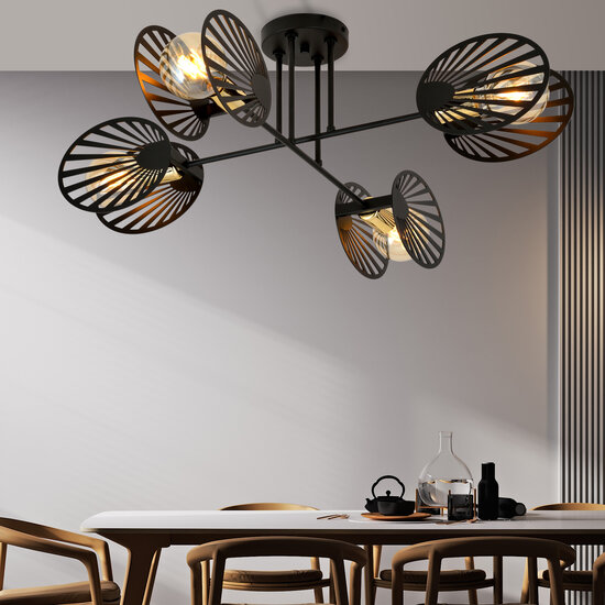 Beau plafonnier suspendu avec 4 lampes E27