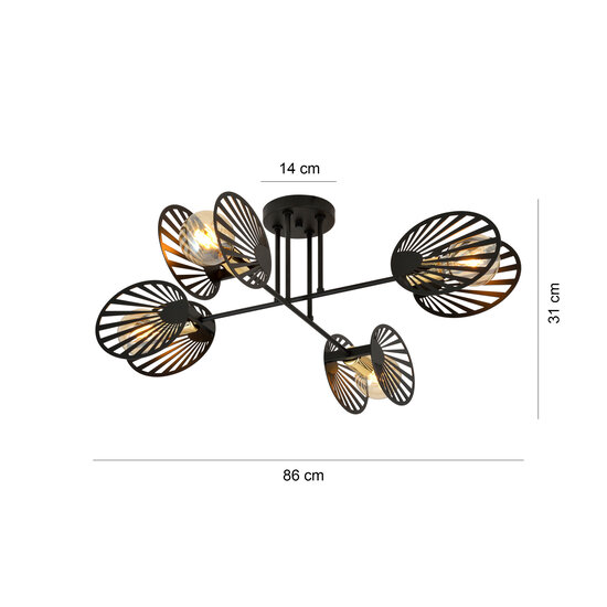 Emibig Emibig Handsome hanging ceiling lamp with 4x E27 lamps - Perfect for any space